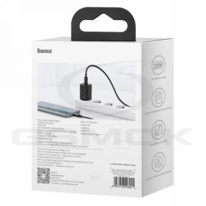 ÎNCĂRCĂTOR DE CĂLĂTORI BASEUS SUPER SI USB-C 25W QC PD + CABLU USB-C LA LA USB-C TZCCSUP-L01 NEGRU