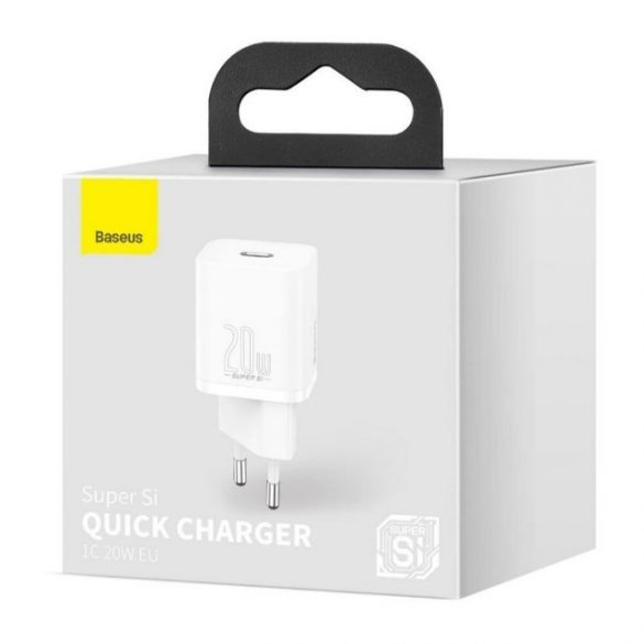 ÎNCĂRCĂTOR DE CĂLĂTORI BASEUS SUPER SI 1C USB-C 20W QC PD CCSUP-B02 ALB