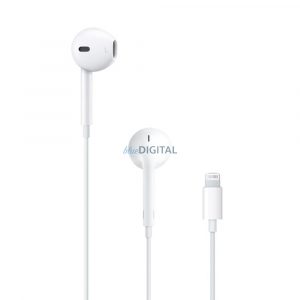 Căști in-ear Apple EarPods cu cap Lightning pentru iPhone alb (EU Blister) (MMTN2ZM / A)