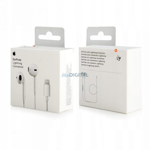 Căști in-ear Apple EarPods cu cap Lightning pentru iPhone alb (EU Blister) (MMTN2ZM / A)