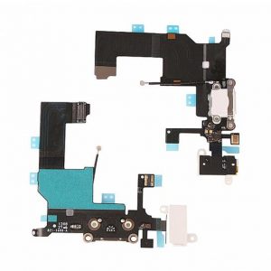 FLEX IPHONE 5 CU CONECTOR ÎNCĂRCĂTOR ALB [O]