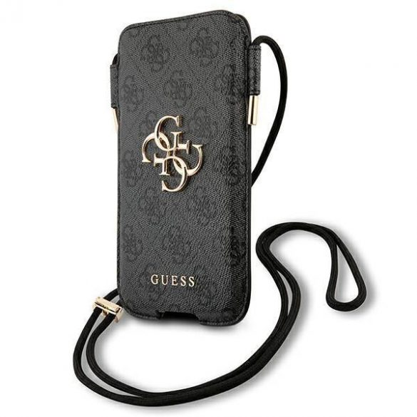 Guess Geantă telefon GUHCP12L4GPSGR 6.7 "gri / gri 4G Metal Logo