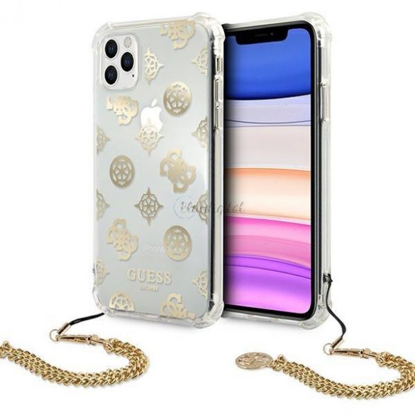 Guess GUHCN65KSPEGO iPhone 11 Pro Max 6.5 "aur / aur hard Husă Peony Chain Collection