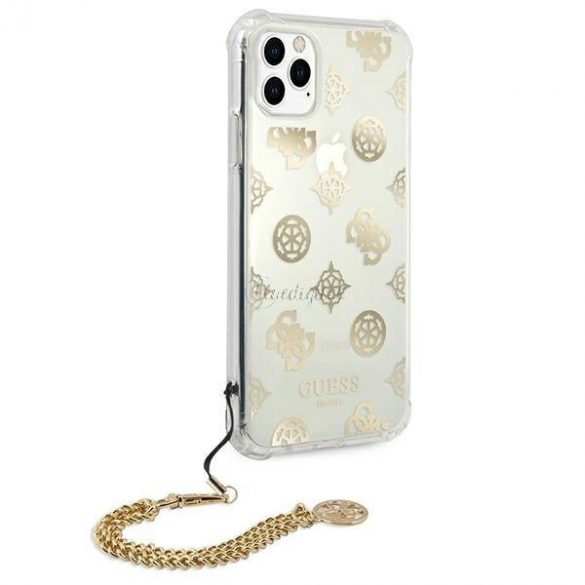 Guess GUHCN65KSPEGO iPhone 11 Pro Max 6.5 "aur / aur hard Husă Peony Chain Collection