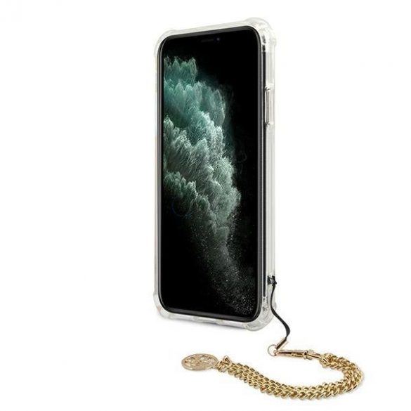 Guess GUHCN65KSPEGO iPhone 11 Pro Max 6.5 "aur / aur hard Husă Peony Chain Collection