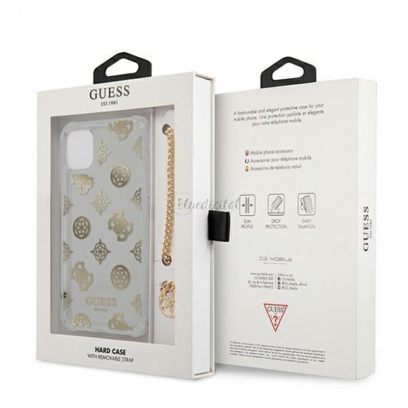 Guess GUHCN65KSPEGO iPhone 11 Pro Max 6.5 "aur / aur hard Husă Peony Chain Collection