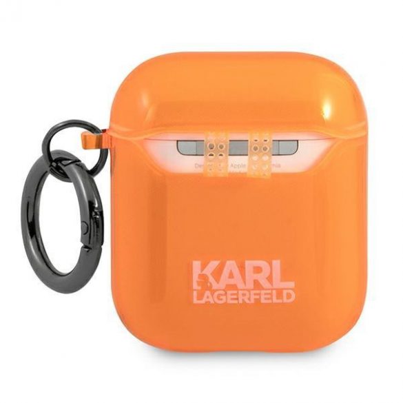 Husa pentru AirPods Karl Lagerfeld KLA2UCHFO Choupette portocaliu / portocaliu