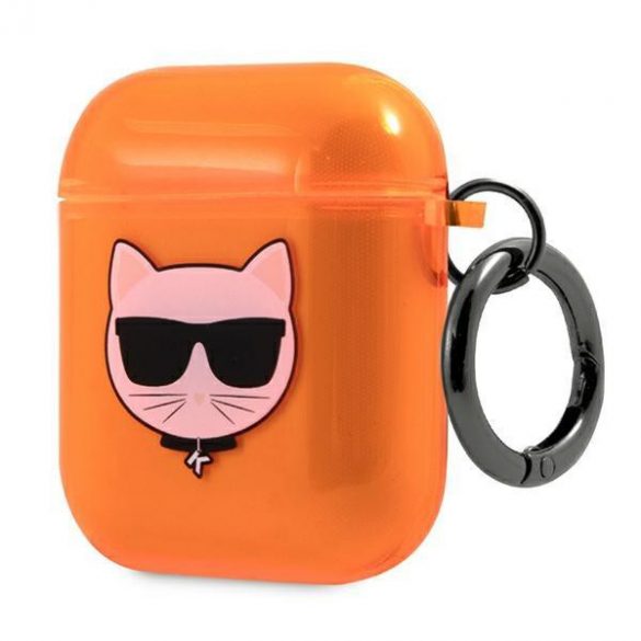 Husa pentru AirPods Karl Lagerfeld KLA2UCHFO Choupette portocaliu / portocaliu