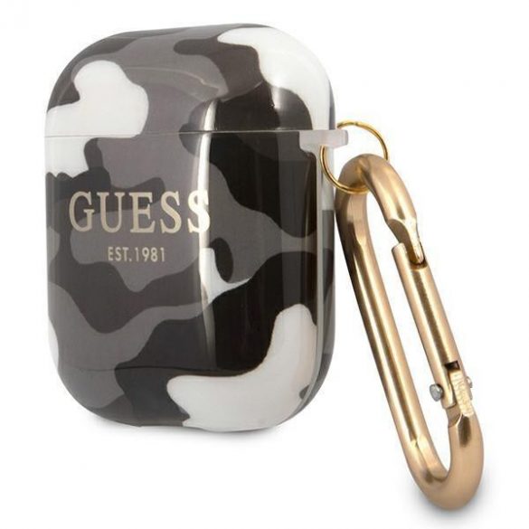 Guess GUA2UCAMG Husa AirPods negru/negru Camo Collection