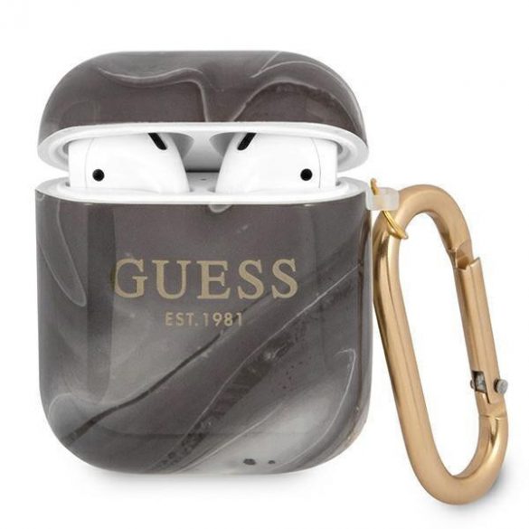 Husa Guess GUA2UNMK AirPods negru/negru Marble Collection