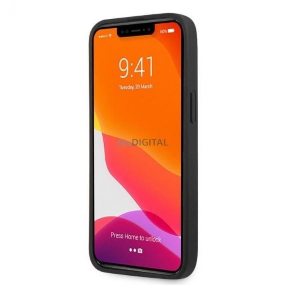 AMG AMHCP13LOSDBK iPhone 13 Pro / 13 6,1" carcasa rigidă/neagră, piele, linii curbate