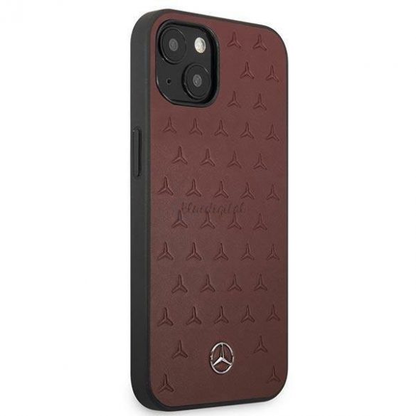 Mercedes MEHCP13MPSQRE iPhone 13 6.1 "roșu/roșu husă rigidă Leather Stars Pattern