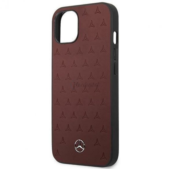 Mercedes MEHCP13MPSQRE iPhone 13 6.1 "roșu/roșu husă rigidă Leather Stars Pattern