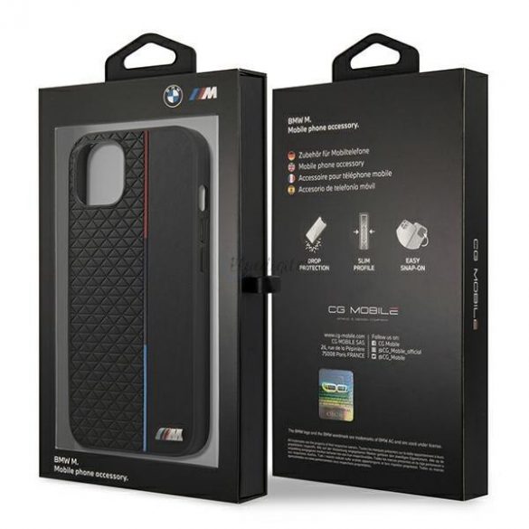 Husa BMW BMHCP13MTRTBK iPhone 13 6.1" negru/negru Hardcase M Collection Triangles