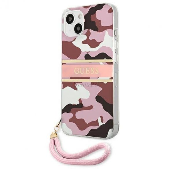 Guess GUHCP13MKCABPI iPhone 13 6.1 "roz/roz husă rigidă Camo Strap Collection