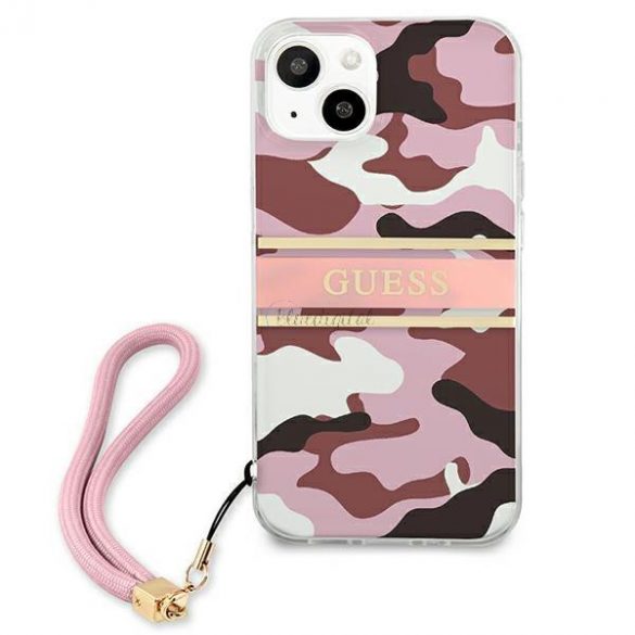 Guess GUHCP13MKCABPI iPhone 13 6.1 "roz/roz husă rigidă Camo Strap Collection