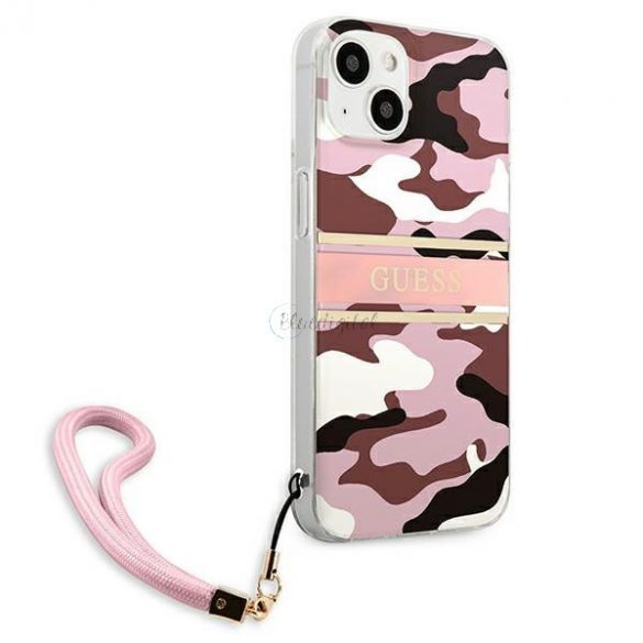 Guess GUHCP13MKCABPI iPhone 13 6.1 "roz/roz husă rigidă Camo Strap Collection