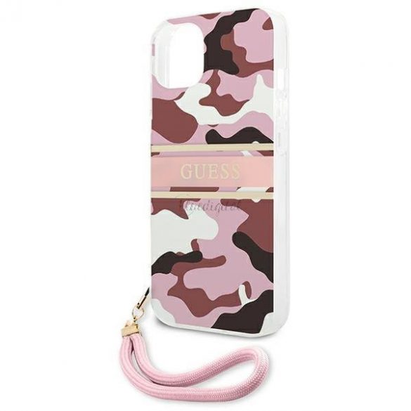 Guess GUHCP13MKCABPI iPhone 13 6.1 "roz/roz husă rigidă Camo Strap Collection