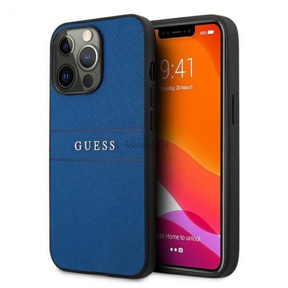 Curea Guess GUHCP13LPSASBBL iPhone 13 Pro / 13 6.1" albastru / albastru Saffiano