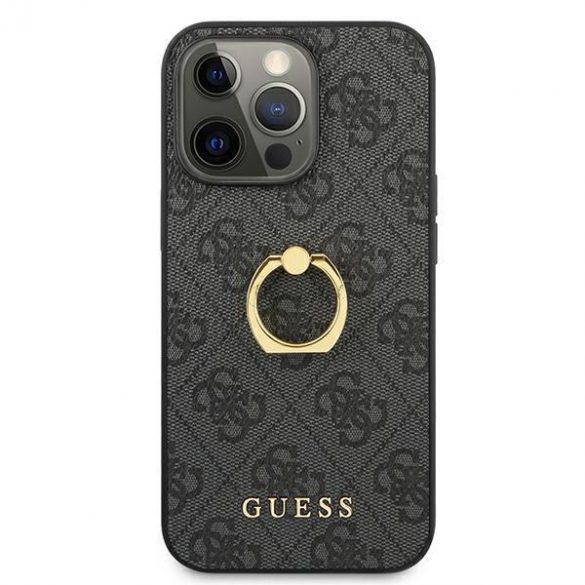 Guess GUHCP13L4GMRGR iPhone 13 Pro / 13 6.1 "gri/gri 4G hardcase cu suport inel