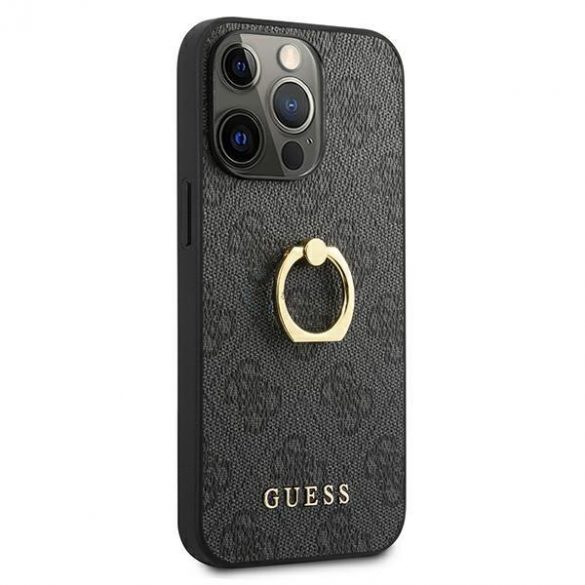 Guess GUHCP13L4GMRGR iPhone 13 Pro / 13 6.1 "gri/gri 4G hardcase cu suport inel