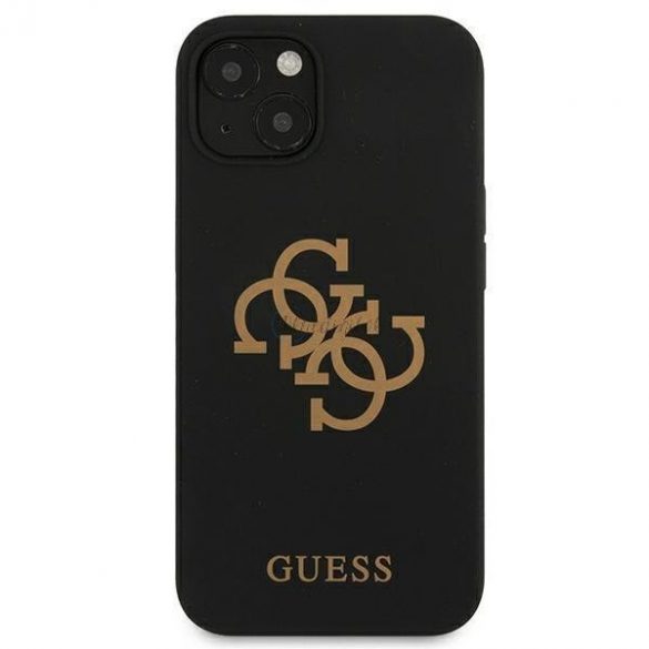 Guess GUHCP13MLS4GGBK husă rigidă pentru iPhone 13 6,1 inchi, neagră/neagră, silicon 4G Logo