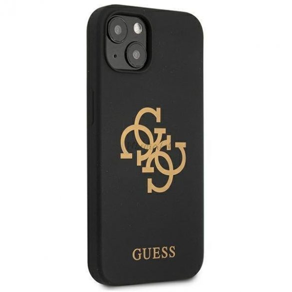 Guess GUHCP13MLS4GGBK husă rigidă pentru iPhone 13 6,1 inchi, neagră/neagră, silicon 4G Logo