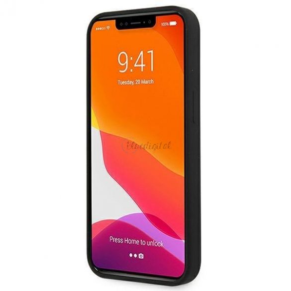 Guess GUHCP13MLS4GGBK husă rigidă pentru iPhone 13 6,1 inchi, neagră/neagră, silicon 4G Logo