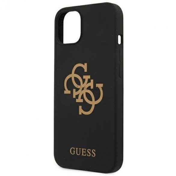 Guess GUHCP13MLS4GGBK husă rigidă pentru iPhone 13 6,1 inchi, neagră/neagră, silicon 4G Logo