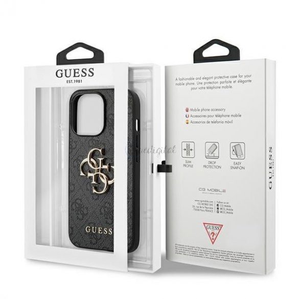 Guess GUHCP13L4GMGGR iPhone 13 Pro / 13 6.1 "gri/gri carcasă rigidă 4G Big Metal Logo