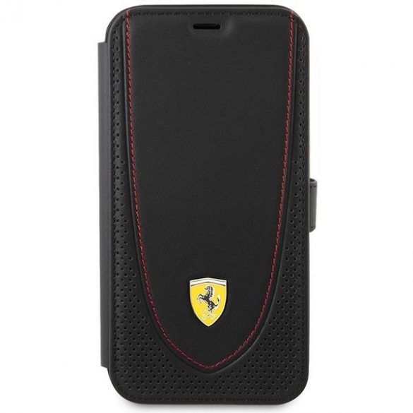 Ferrari FEFLBKP13LRGOK iPhone 13 Pro 6.1" negru/negru Linie curbată din piele de carte