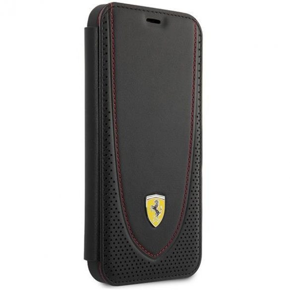 Ferrari FEFLBKP13LRGOK iPhone 13 Pro 6.1" negru/negru Linie curbată din piele de carte