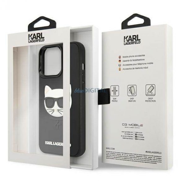 Karl Lagerfeld KLHCP13LCH3DBK 13 Pro / 13 6.1 "negru / negru Carcasă rigidă 3D Cauciuc Choupette