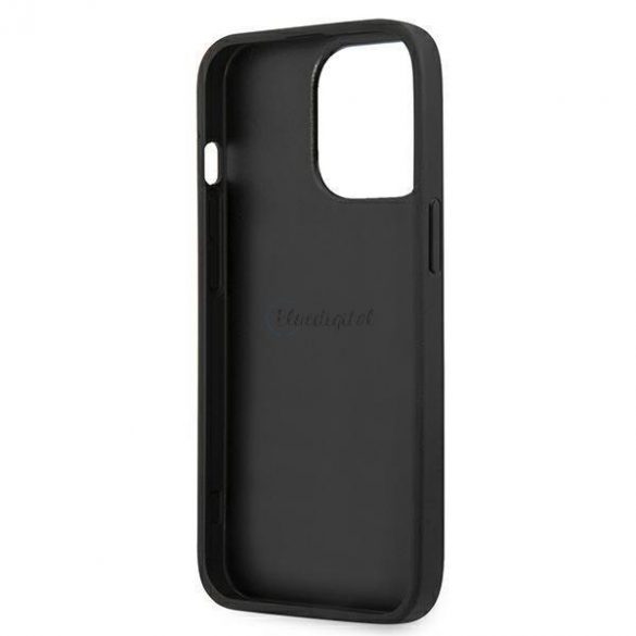 Karl Lagerfeld KLHCP13LPKMK iPhone 13 Pro / 13 6,1 "negru / negru husă rigidă Piele Ikonik Karl's Head Metal