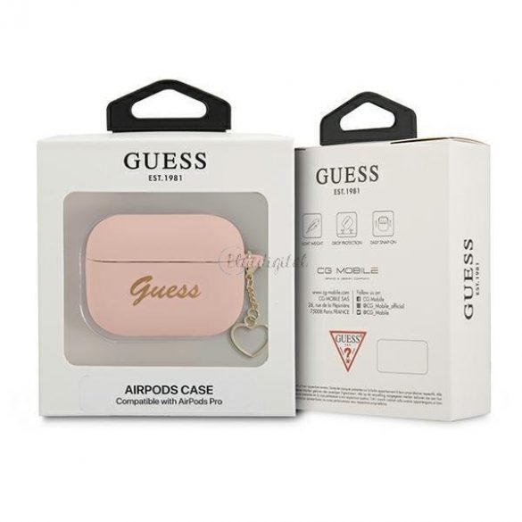 Husa Guess GUAPLSCHSP AirPods Pro roz/roz Silicone Charm Collection