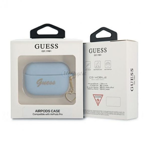 Husa Guess GUAPLSCHSB AirPods Pro albastru / albastru Silicone Charm Collection