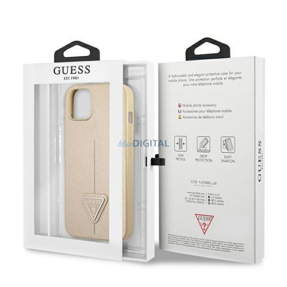 Guess GUHCP13MPSATLE iPhone 13 6,1 "bej/bej hardcase SaffianoTriangle Logo