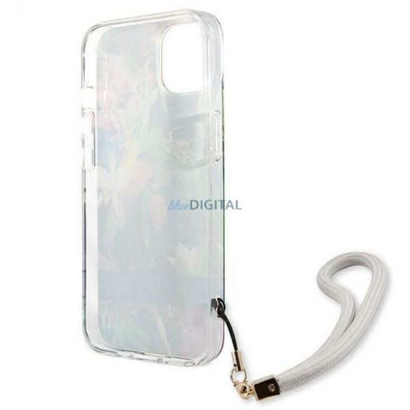 Guess GUHCP13MHFLSB iPhone 13 6.1 "albastru/albastru hardcase curea cu flori