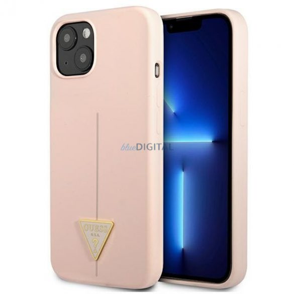 Husă rigidă Guess GUHCP13MSLTGP iPhone 13 6.1" roz/roz Triunghi din silicon