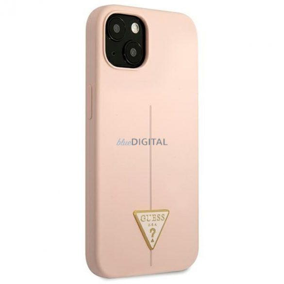 Husă rigidă Guess GUHCP13MSLTGP iPhone 13 6.1" roz/roz Triunghi din silicon