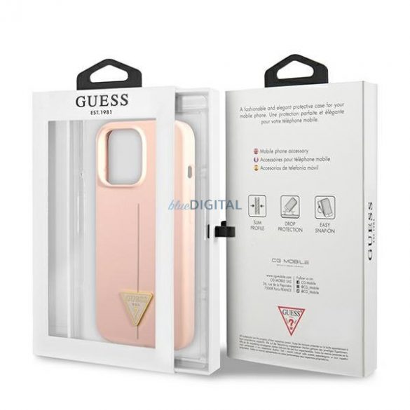 Guess GUHCP13LSLTGP iPhone 13 Pro / 13 6.1 "roz / roz Husă rigidă Triunghi din silicon