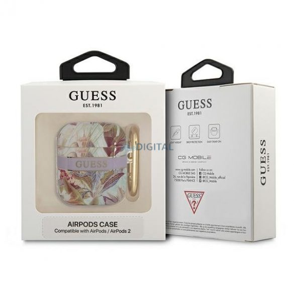 Guess GUA2HHFLU AirPods acoperă violet/violet Flower Strap Collection