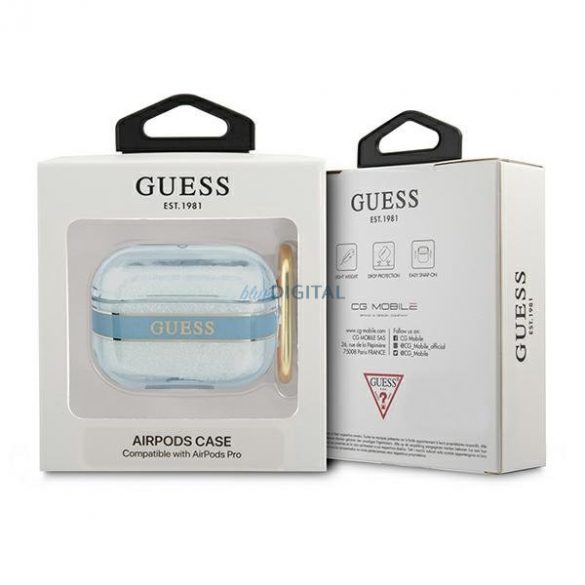 Guess GUAPHHTSB Husa AirPods Pro albastru/albastru Colecția Strap