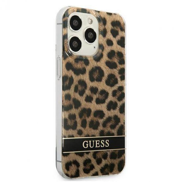 Guess GUHCP13LHSLEOW iPhone 13 Pro / 13 6.1 "maro / maro hard Husă Leopard