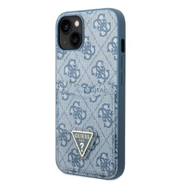 Guess GUHCP13MP4TPB iPhone 13 6,1" niebieski/albastru carcasă rigidă 4G Triunghi Logo Slot pentru carduri