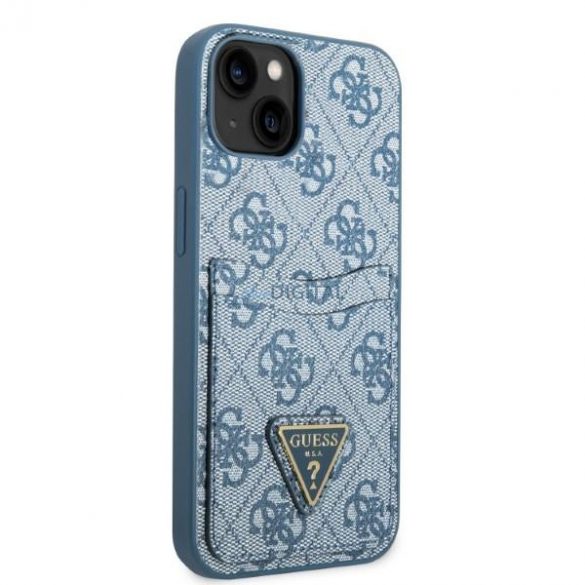 Guess GUHCP13MP4TPB iPhone 13 6,1" niebieski/albastru carcasă rigidă 4G Triunghi Logo Slot pentru carduri