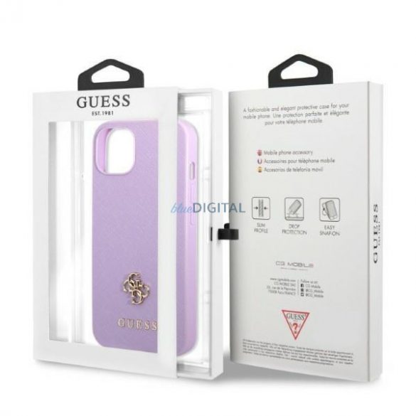 Guess GUHCP13MPS4MU iPhone 13 6.1" mov/violet hardcase Saffiano 4G Small Metal Logo