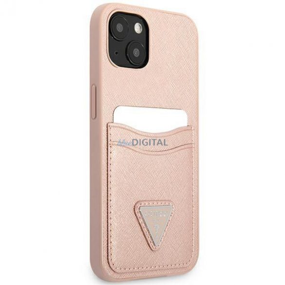 Guess GUHCP13MPSATPP iPhone 13 6.1 "roz/roz hardcase SaffianoTriangle Logo Slot card