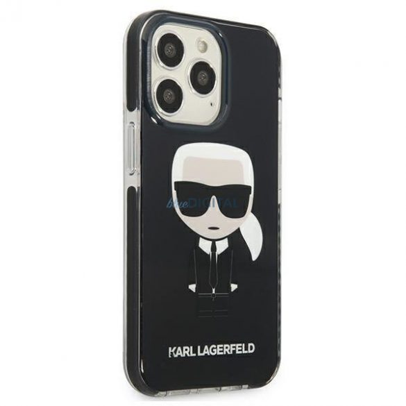 Karl Lagerfeld KLHCP13LTPEIKK iPhone 13 Pro / 13 6.1" hardcase negru / negru Iconik Karl