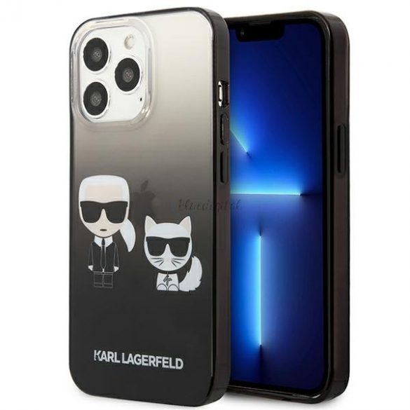 Karl Lagerfeld KLHCP13LTGKCK iPhone 13 Pro / 13 6,1" hardcase negru / negru Gradient Ikonik Karl & Choupette